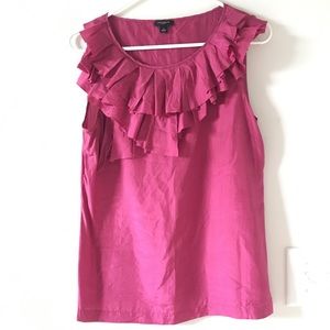 100% Silk Ann Taylor Ruffled Blouse